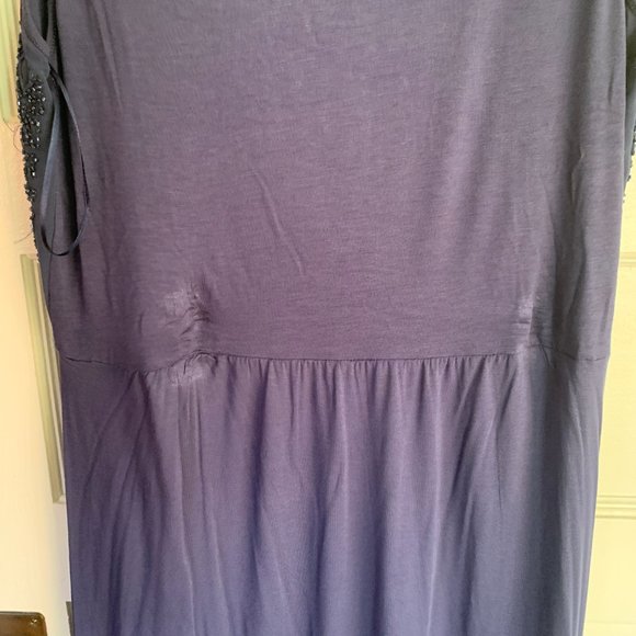 Navy Blue Beaded Neiman Marcus Maxi Dress - Picture 8 of 10